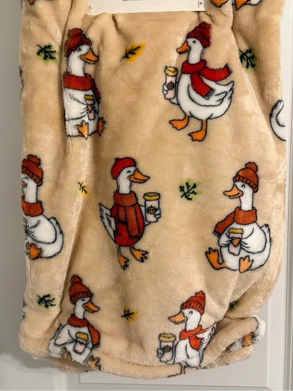Fall Goose Drinking Coffee Harvest Throw